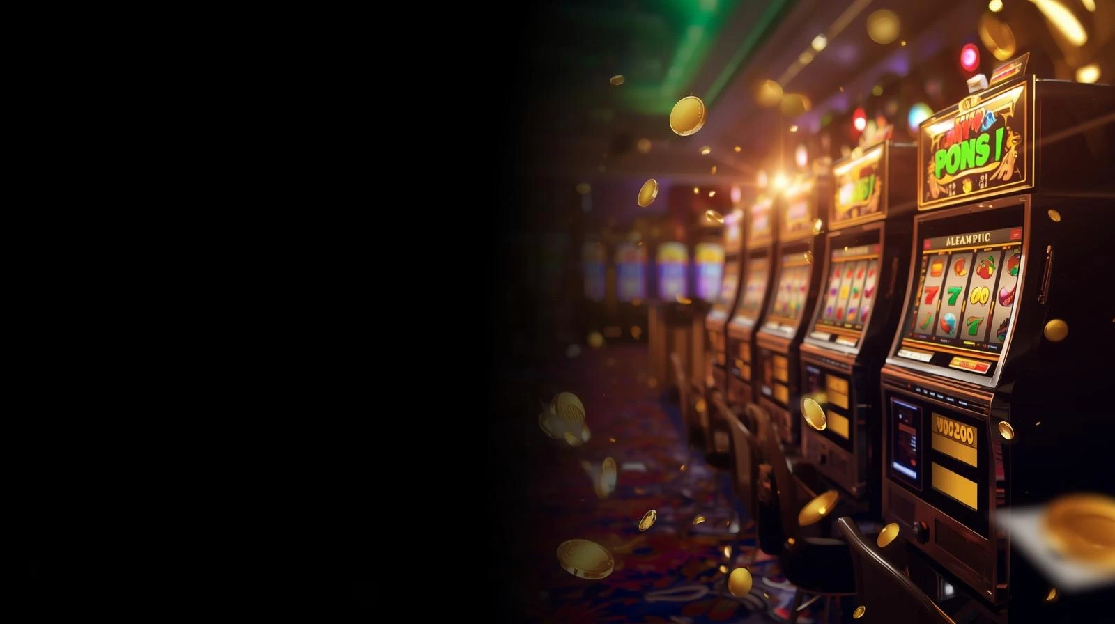 Sala slot machine nel banner promozionale di Legiano Casino
